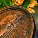 Our Lady of Fatima Wood Carving Decoration - Virgin Wall Pendant - BGCOPPER