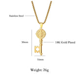 Saint Benedict Medal Key Necklace - Exorcism Amulet - BGCOPPER