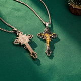 St. Benedict Exorcism Cross Necklace - Bless you and your family - BGCOPPER