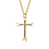 Men's Stainless Steel Wrench Cross Necklace - BGCOPPER