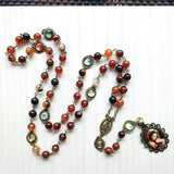 Natural Agate Rosary - Chaplet of the Seven Sorrows - BGCOPPER