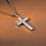 Stainless Steel Lord's Prayer Cross Necklace - BGCOPPER
