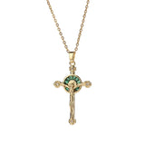 Creative design niche copper micro-set color zircon cross necklace pendant Europe and the United States - BGCOPPER