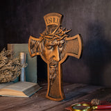 Jesus Holy Crown of Thorns Wood Cross, Christ delivered us from the curse of sin - BGCOPPER