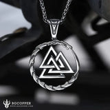 VALKNUT STAINLESS STEEL VIKING PENDANT - BGCOPPER