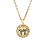 ST.Michael Archangel Wings Round Necklace - BGCOPPER