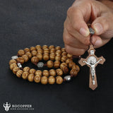 Saint Benedict Cross Rosary Necklace - BGCOPPER