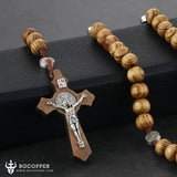 Saint Benedict Cross Rosary Necklace - BGCOPPER