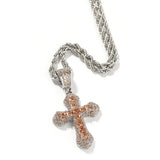 Stunning Diamond-Set Titanium Cross Necklace - BGCOPPER