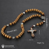 Saint Benedict Cross Rosary Necklace - BGCOPPER