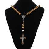 Saint Benedict Cross Rosary Necklace - BGCOPPER
