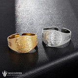 Devil-chasing Medal Adjustable Ring,Inspire and empower you - BGCOPPER