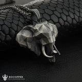Pure Tin Geometric Elephant Head Necklace - BGCOPPER