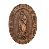 Retro Color Our Lady of Guadalupe Wood Carving -The patron saint of Mexico, America and unborn children - BGCOPPER