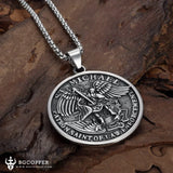 ST.Michael Archangel Stainless Steel Necklace,the patron Saint of law enforcement - BGCOPPER