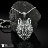 Pure Tin Angry Alpha Wolf Head Necklace - BGCOPPER