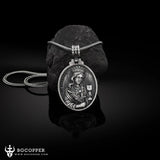 Pure Tin Saint Barbara Necklace,the patron saint of armourers, artillerymen, military engineers, miners,mathematicians and others who work with explosives. - BGCOPPER