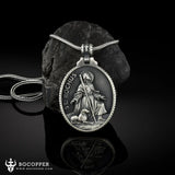 Pure Tin St. Rochus Medallion Necklace,The patron saint of dogs, plagues,bachelors, sick cows, the disabled, surgeons,pilgrims, falsely accused people,pharmacists. - BGCOPPER