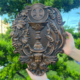 First Communion Christian Wood Carving - Sacrament of the Holy Eucharist Plaque - BGCOPPER