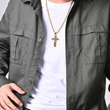 Personalized Irish Celtic Knot Cross Religious Pendant with Name Necklace(Gold/Silver/Black) - BGCOPPER