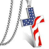 GOD BLESS AMERICA-AMERICAN FLAG CRUCIFIX - BGCOPPER