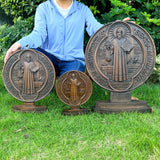 Saint Benedict Double Side Tabletop Plaque - BGCOPPER
