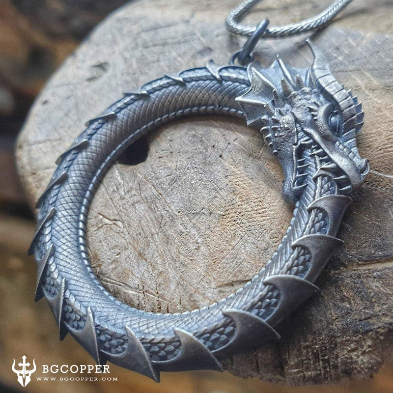 Pure Tin Ouroboros Dragon Necklace - BGCOPPER