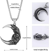 Retro Crescent moon rose necklace for hope and love - BGCOPPER