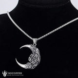Retro Crescent moon rose necklace for hope and love - BGCOPPER