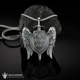 St Michael's Archangel Shield Necklace,The Patron Saint of Paratrooper Police Military Paramedic Fireman - BGCOPPER