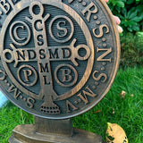 Saint Benedict Double Side Tabletop Plaque - BGCOPPER