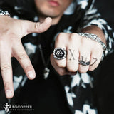 Distressed Valknut Runes Stainless Steel Viking Ring - BGCOPPER