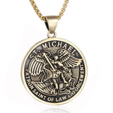 ST.Michael Archangel Stainless Steel Necklace,the patron Saint of law enforcement - BGCOPPER
