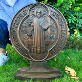 Saint Benedict Double Side Tabletop Plaque - BGCOPPER