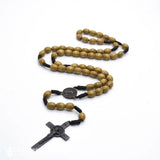 Vintage Saint Benedict Cross Exorcism Rosary Necklace - BGCOPPER