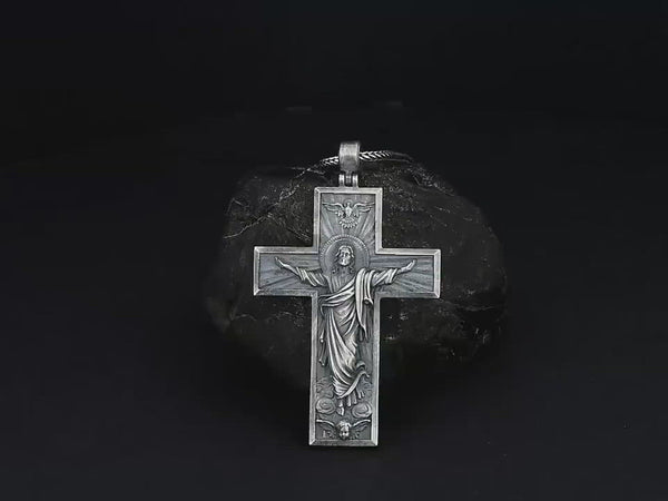 Pure Tin Ascension Cross Necklace