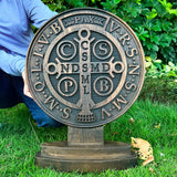 Saint Benedict Double Side Tabletop Plaque - BGCOPPER