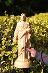 Sacred Heart of Jesus Statue Ornament, Christian Gift, Boxwood Hand Carving, Blessing of Jesus, Prayer Gift - BGCOPPER