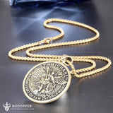 ST.Michael Archangel Stainless Steel Necklace,the patron Saint of law enforcement - BGCOPPER