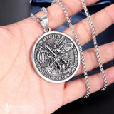 ST.Michael Archangel Stainless Steel Necklace,the patron Saint of law enforcement - BGCOPPER