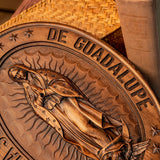 Retro Color Our Lady of Guadalupe Wood Carving -The patron saint of Mexico, America and unborn children - BGCOPPER