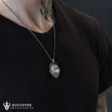 Pure Tin Angry Alpha Wolf Head Necklace - BGCOPPER