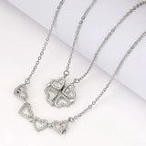 The 4-Leaf Clover Heart Necklace (with Zirconia Crystals) - BGCOPPER