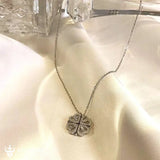 The 4-Leaf Clover Heart Necklace (with Zirconia Crystals) - BGCOPPER