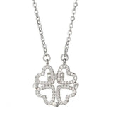 The 4-Leaf Clover Heart Necklace (with Zirconia Crystals) - BGCOPPER