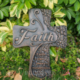 Ornate "Love" "Faith" "Hope" Wooden Cross, Solid Wood Cross - BGCOPPER