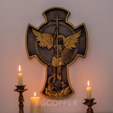 Archangel Michael Wood Art Decor - Birthday gifts, Housewarming gift choice - BGCOPPER