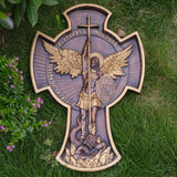 Archangel Michael Wood Art Decor - Birthday gifts, Housewarming gift choice - BGCOPPER