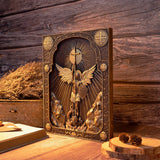 Bgcopper Archangel Michael Square Wooden Icon Religious Gifts - Best Wood Carving Wall Decor - BGCOPPER