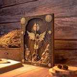 Bgcopper Archangel Michael Square Wooden Icon Religious Gifts - Best Wood Carving Wall Decor - BGCOPPER